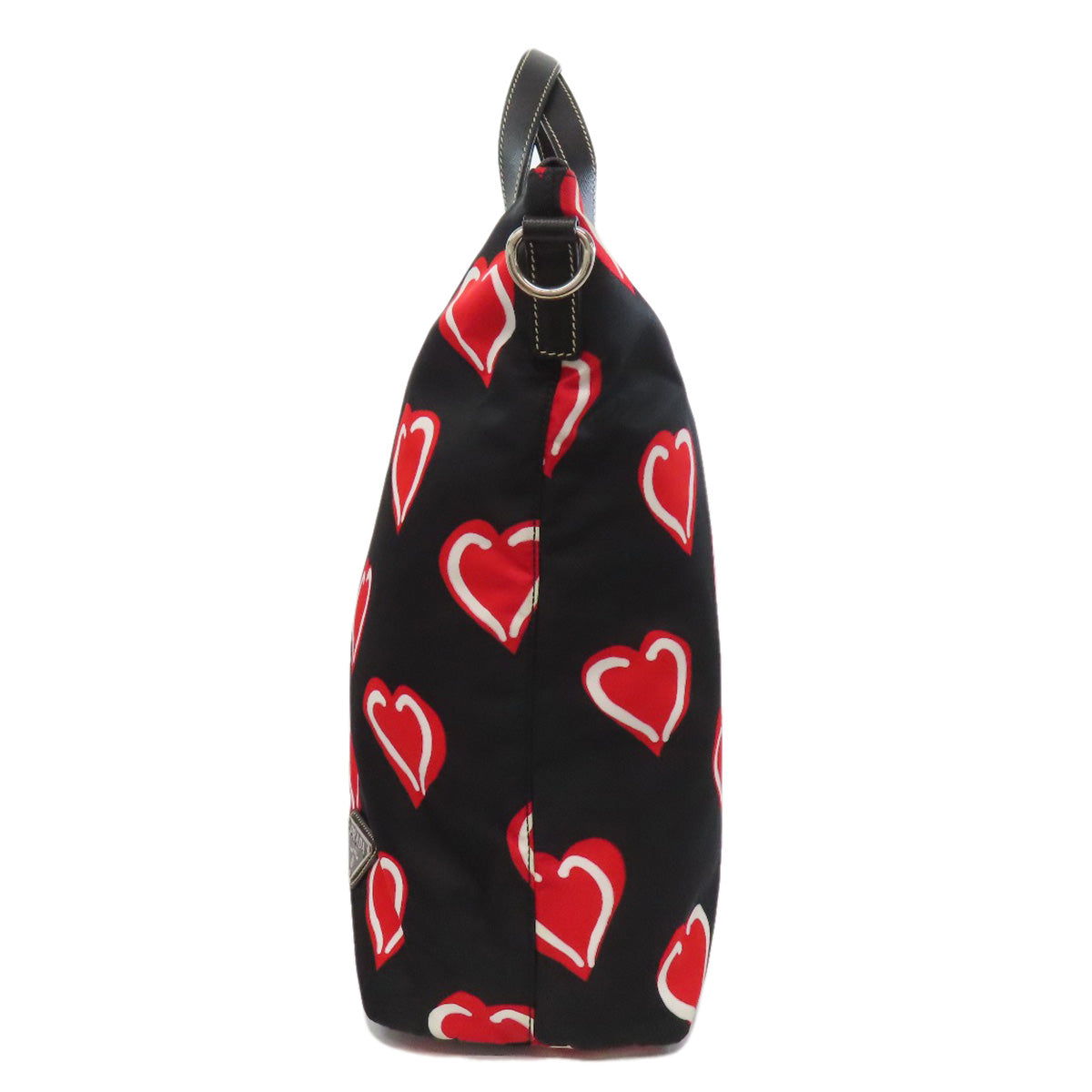 PRADA Tote Bag Nylon black Heart motif 2WAY