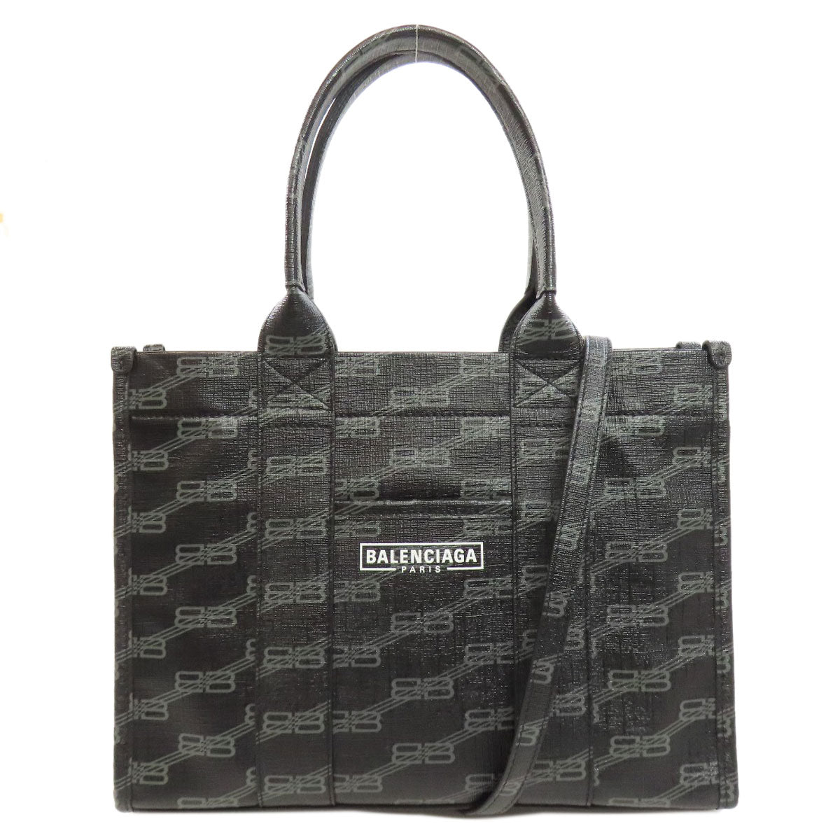 BALENCIAGA Handbag 671402 PVC black Hardware BB 2WAY Women Used Authentic