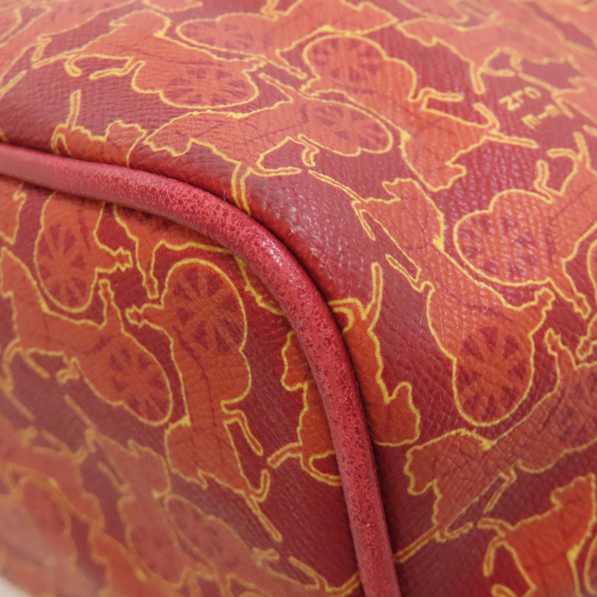 CELINE Tote Bag PVC Red Sulky