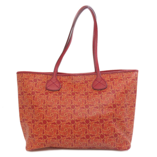 CELINE Tote Bag PVC Red Sulky