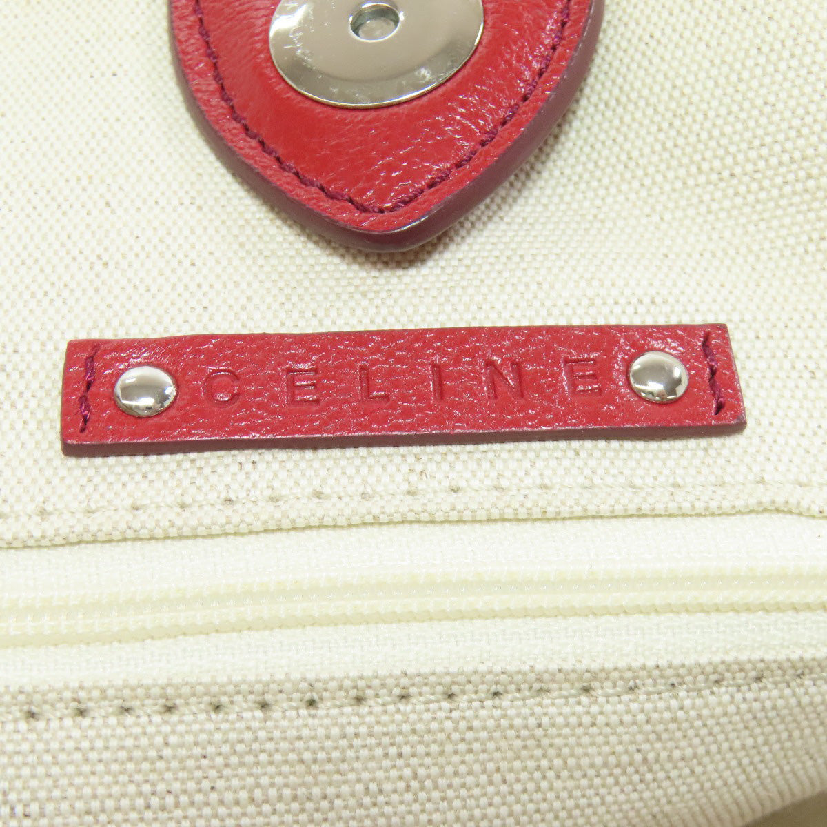 CELINE Tote Bag PVC Red Sulky