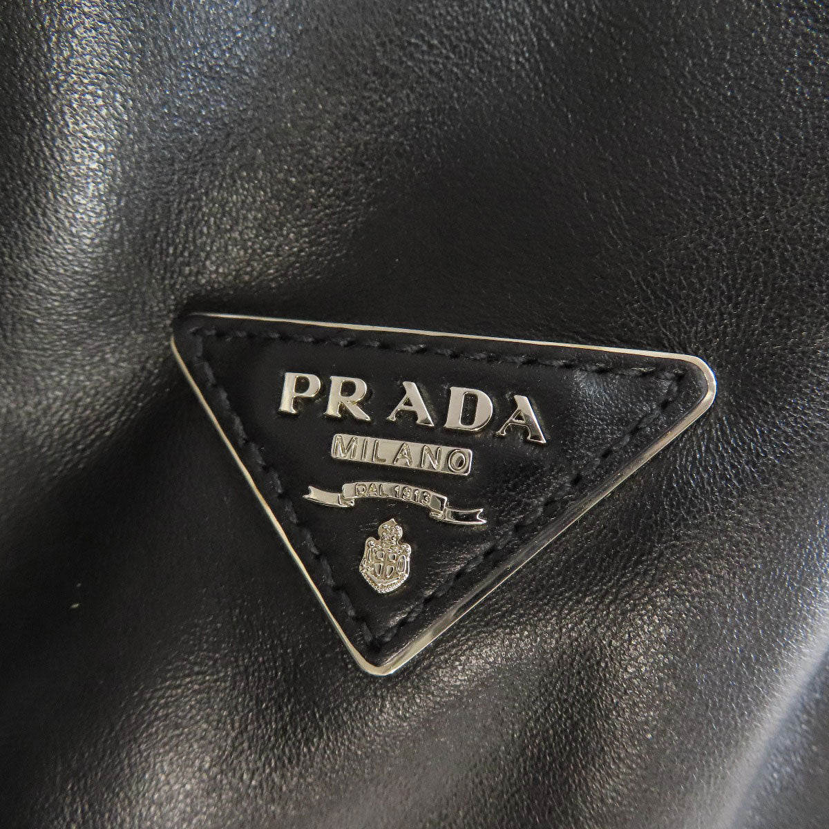 PRADA Tote Bag 1BG002 Calfskin black logo