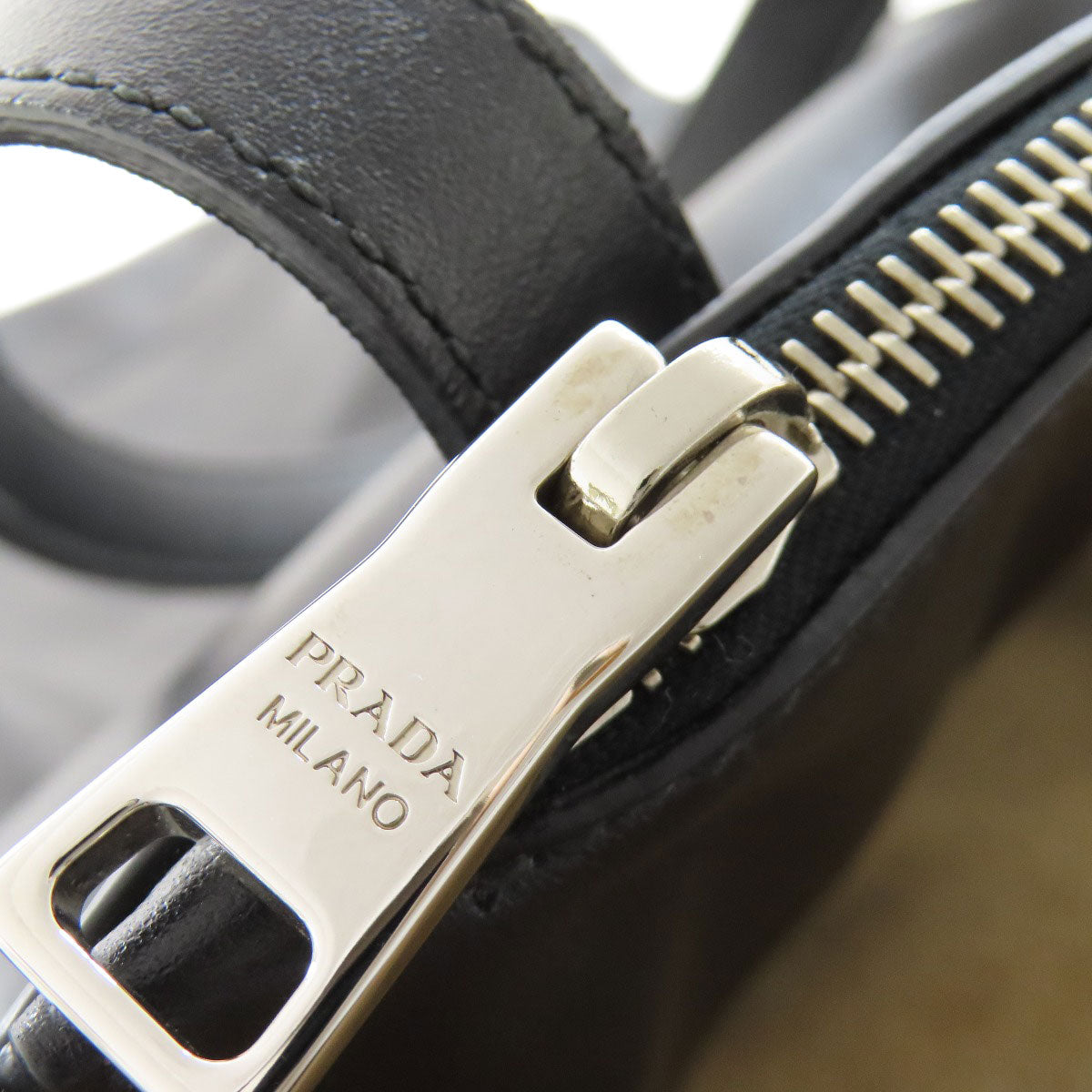 PRADA Tote Bag 1BG002 Calfskin black logo