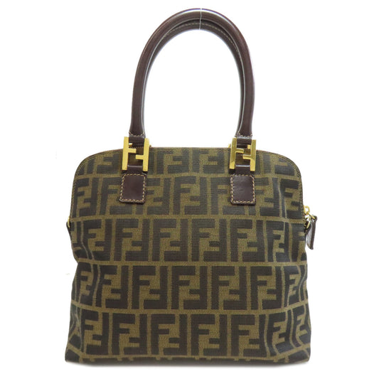 FENDI Handbag canvas Brown Zucca Pattern 2WAY Women Used Authentic