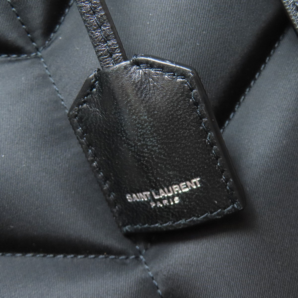 SAINT LAURENT Tote Bag Nylon black logo Women Used Authentic