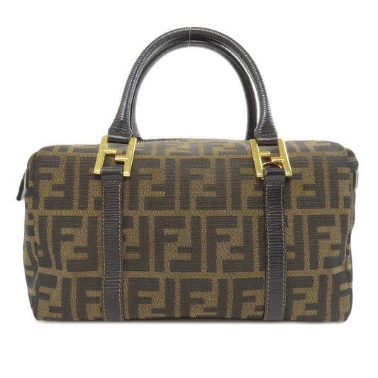 FENDI Handbag canvas Brown Zucca Pattern Women Used Authentic