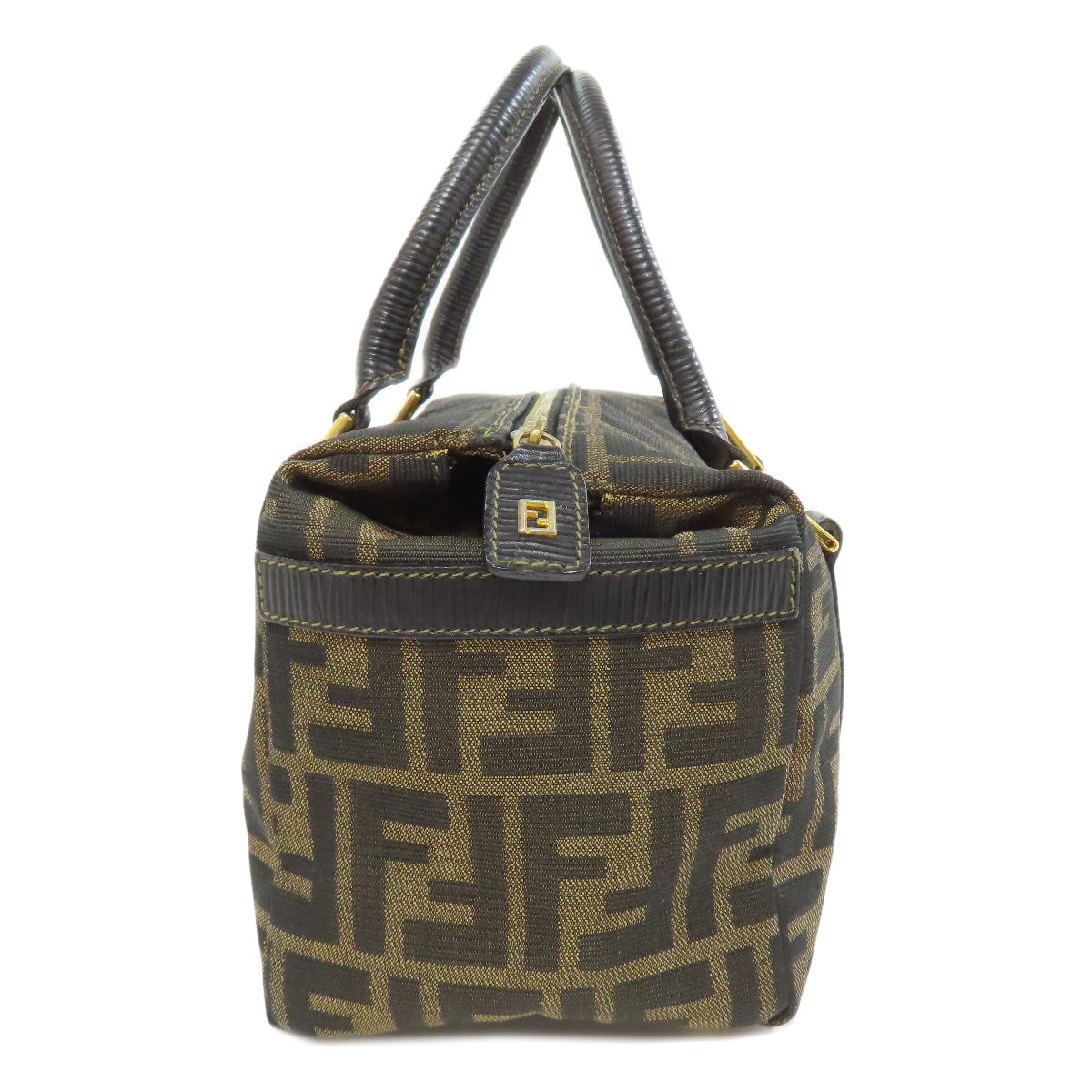 FENDI Handbag canvas Brown Zucca Pattern Women Used Authentic
