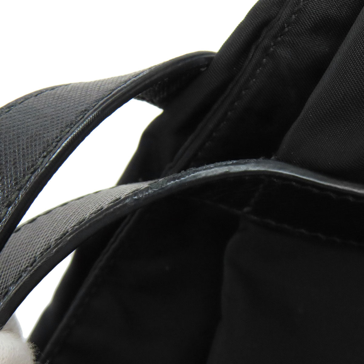 PRADA Tote Bag Nylon black logoMetal Women Used Authentic