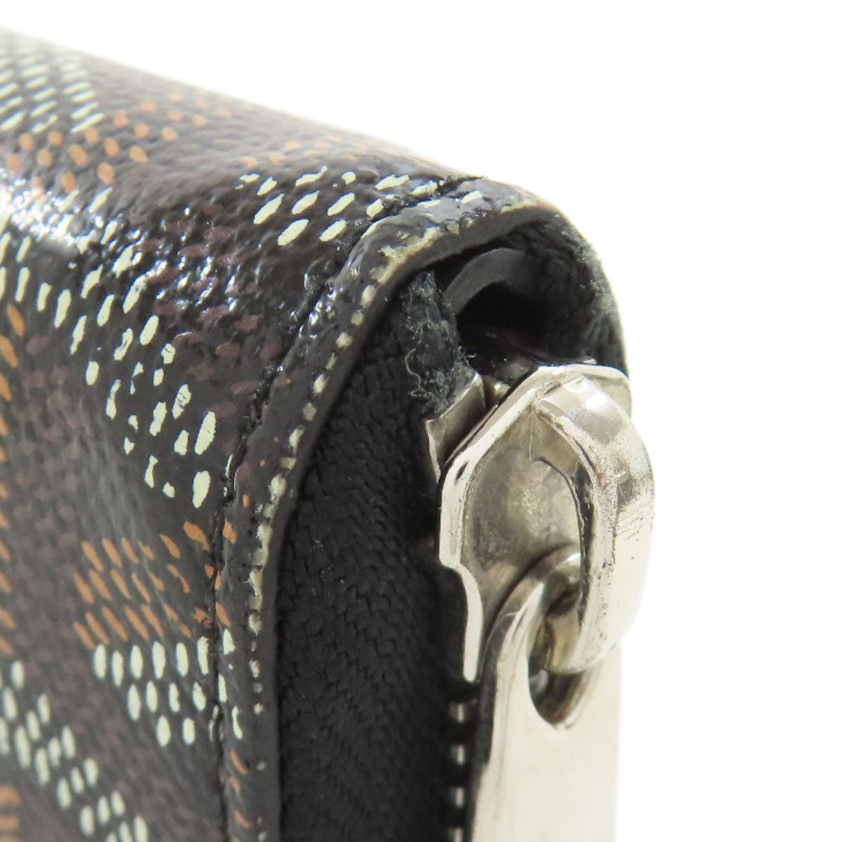 GOYARD Long Wallet Purse PVC black Matignon GM Women Used Authentic