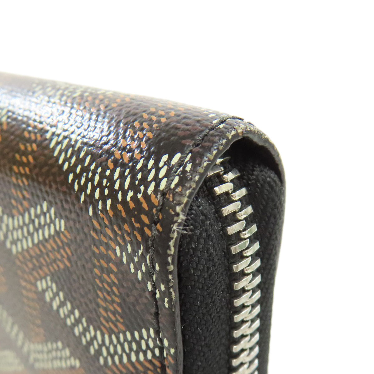 GOYARD Long Wallet Purse PVC black Matignon GM Women Used Authentic