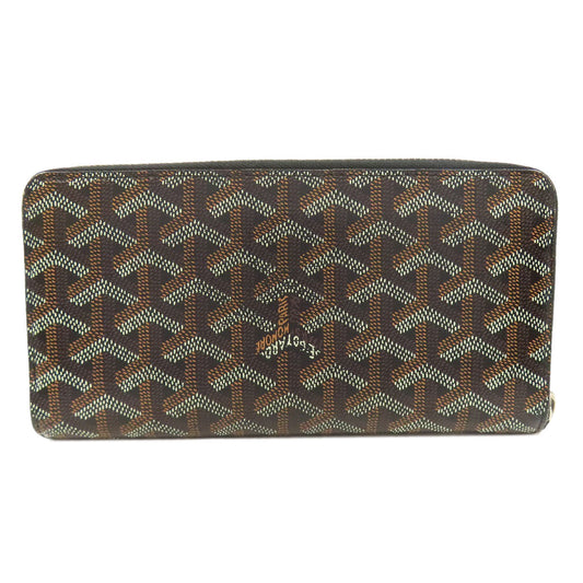GOYARD Long Wallet Purse PVC black Matignon GM Women Used Authentic