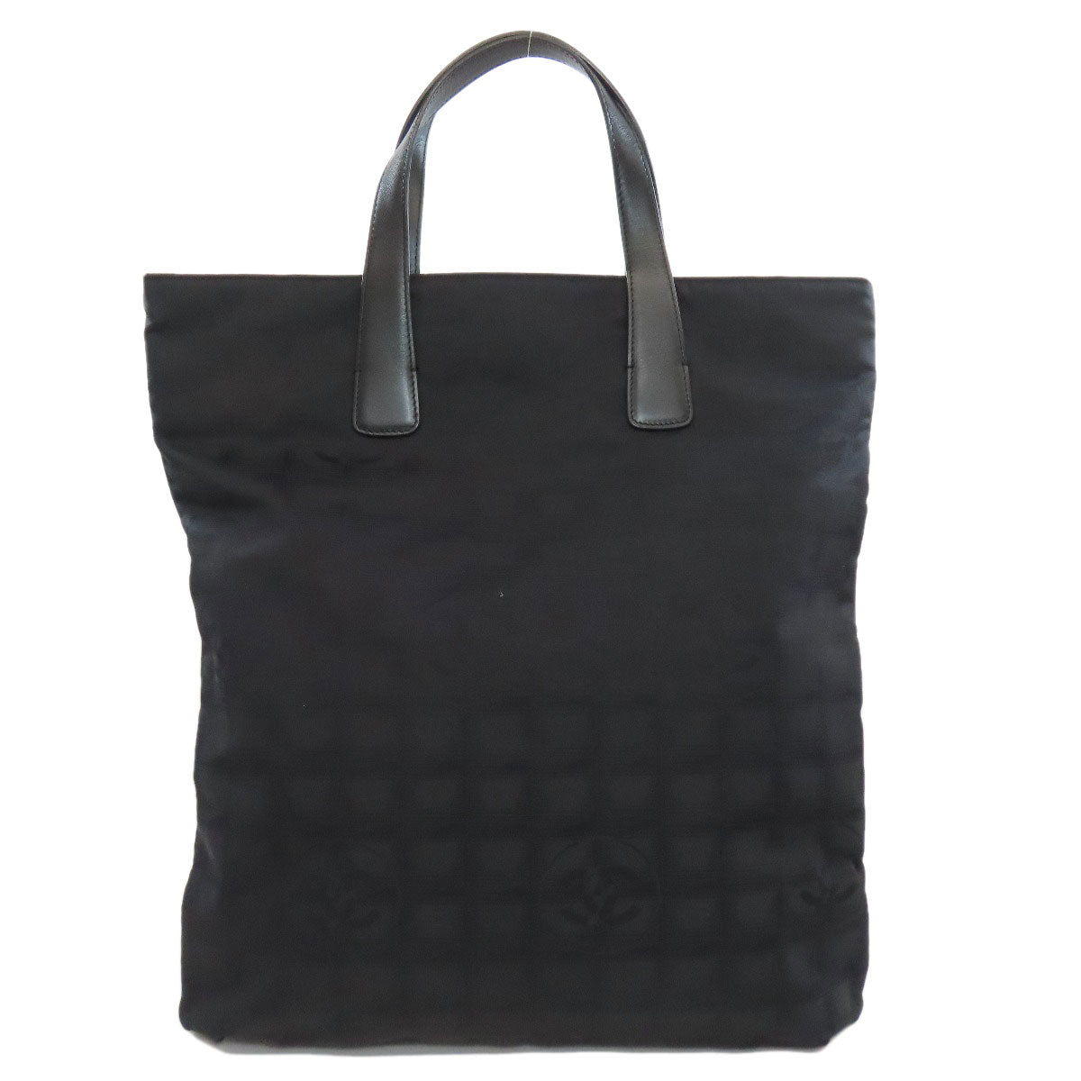 CHANEL Tote Bag Nylon jacquard black New travel line Women Used Authentic
