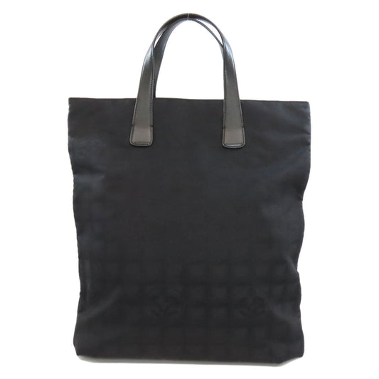 CHANEL Tote Bag Nylon jacquard black New travel line Women Used Authentic