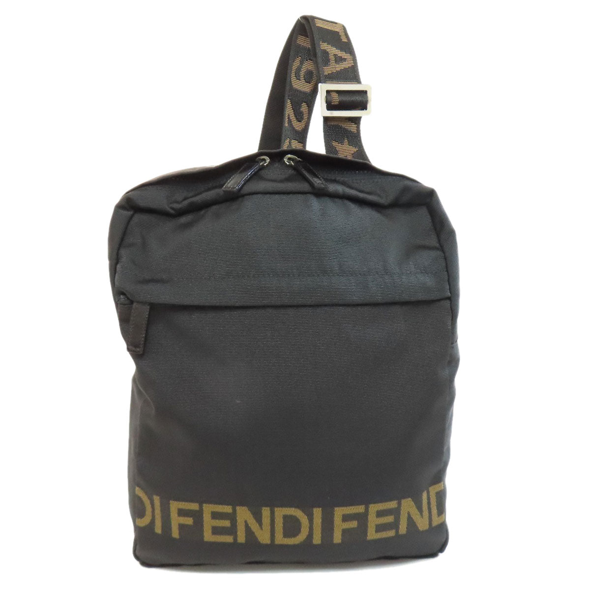 FENDI Sling bag canvas black logo Women Used Authentic