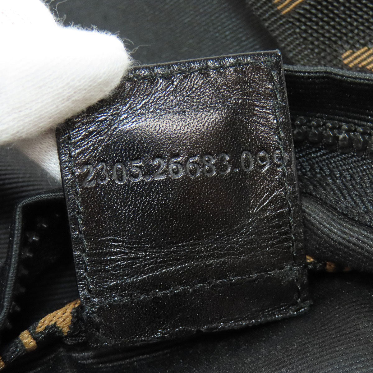 FENDI Sling bag canvas black logo Women Used Authentic