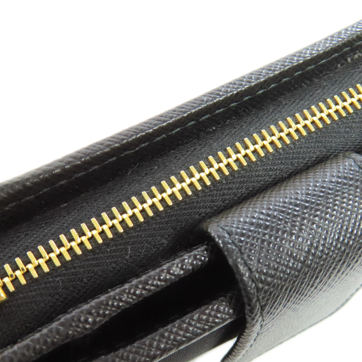 PRADA Bifold Wallet Nylon black logoMetal Women Used Authentic