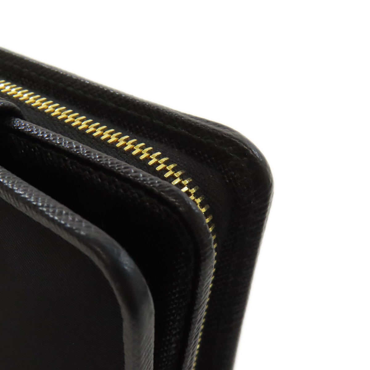 PRADA Bifold Wallet Nylon black logoMetal Women Used Authentic
