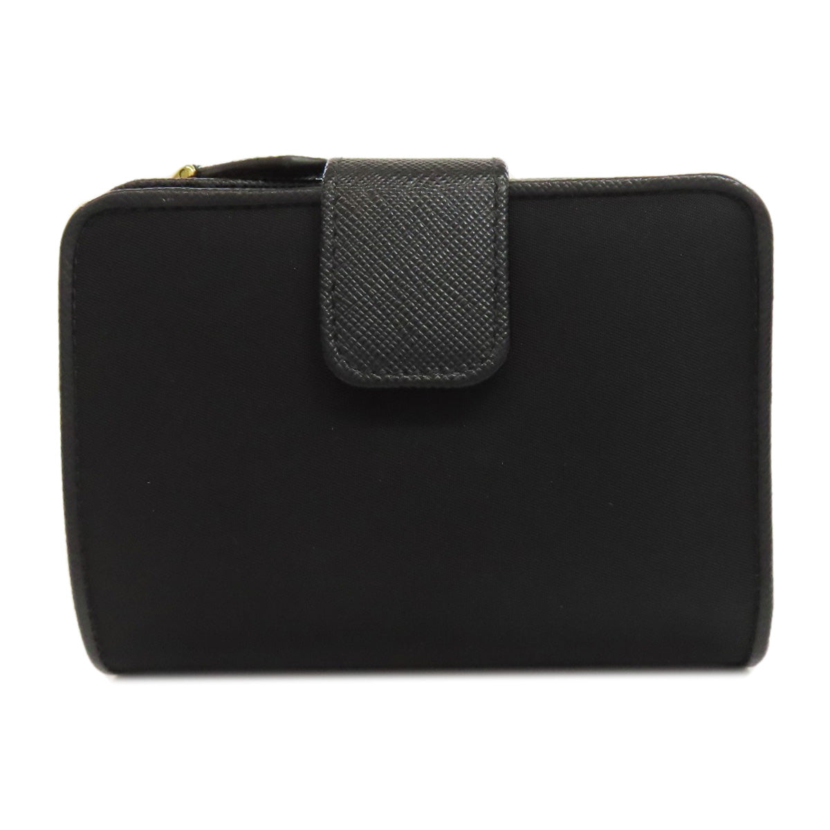 PRADA Bifold Wallet Nylon black logoMetal Women Used Authentic