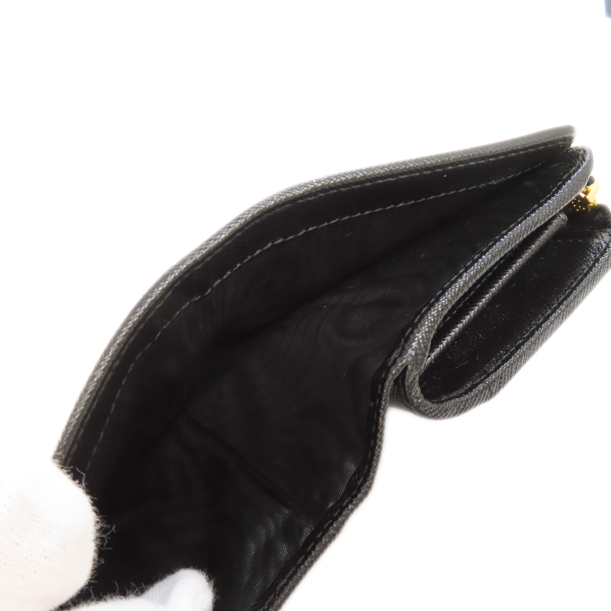PRADA Bifold Wallet Nylon black logoMetal Women Used Authentic