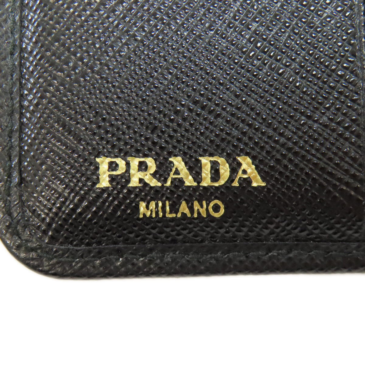 PRADA Bifold Wallet Nylon black logoMetal Women Used Authentic