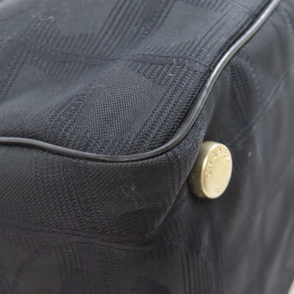 CHANEL Tote Bag Nylon jacquard black New Travel Line MM Women Used Authentic