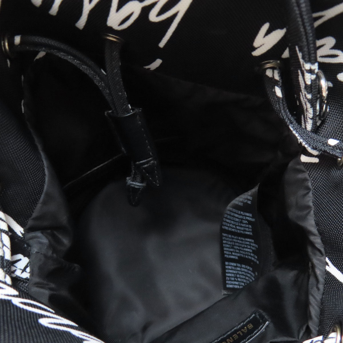 BALENCIAGA Handbag 619458 canvas black Drawstring Bucket 2WAY Women Used Authentic