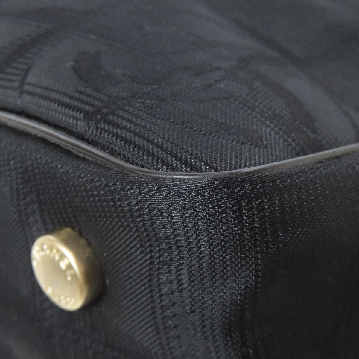CHANEL Tote Bag Nylon jacquard black New Travel Line PM Women Used Authentic