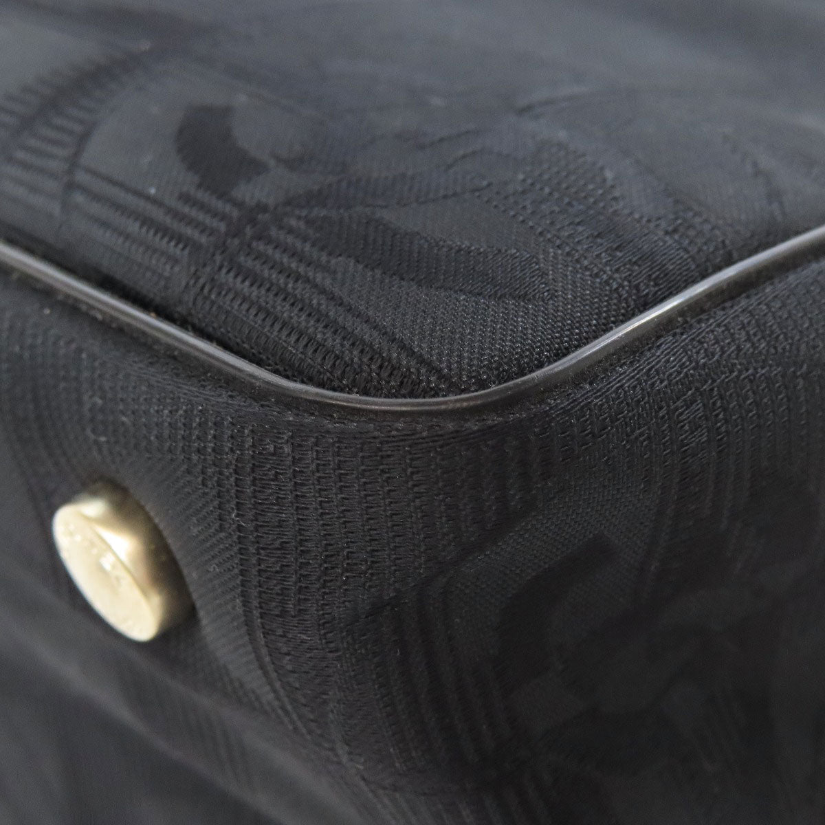 CHANEL Tote Bag Nylon jacquard black New Travel Line PM Women Used Authentic