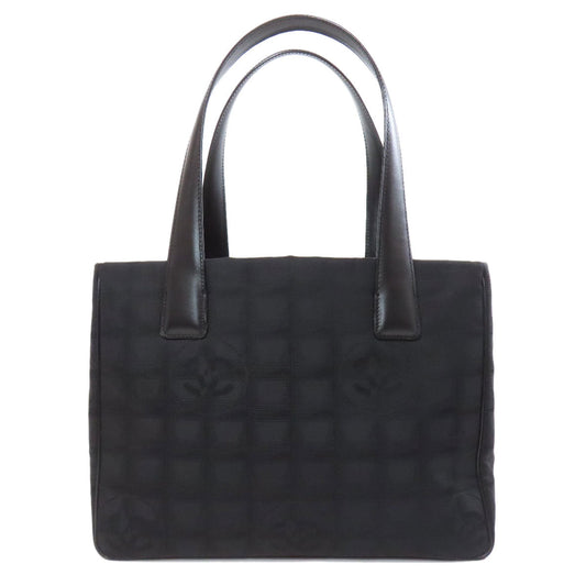 CHANEL Tote Bag Nylon jacquard black New Travel Line PM Women Used Authentic