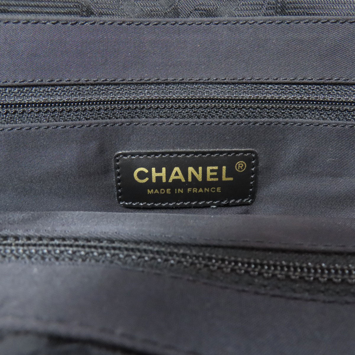 CHANEL Tote Bag Nylon jacquard black New Travel Line PM Women Used Authentic