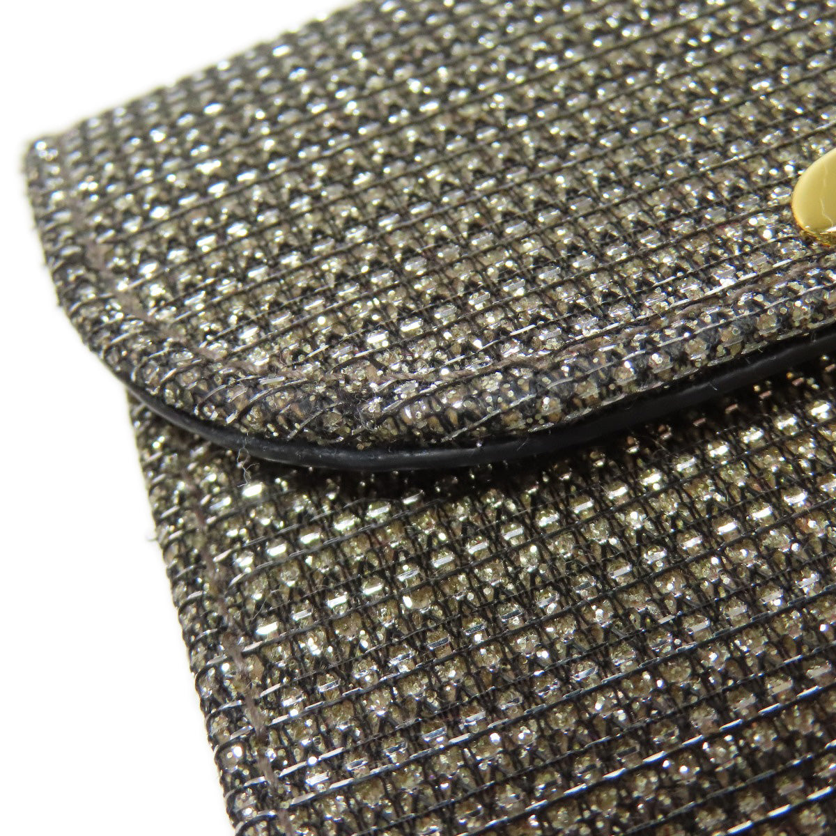 CELINE Bifold Wallet canvas Silver Triomphe Lame