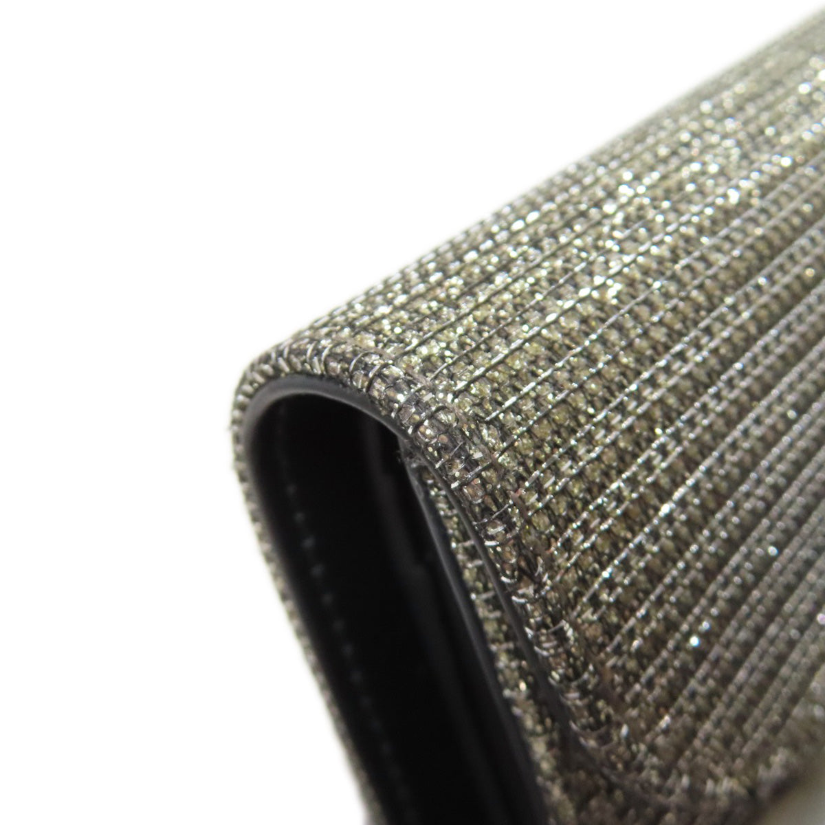 CELINE Bifold Wallet canvas Silver Triomphe Lame