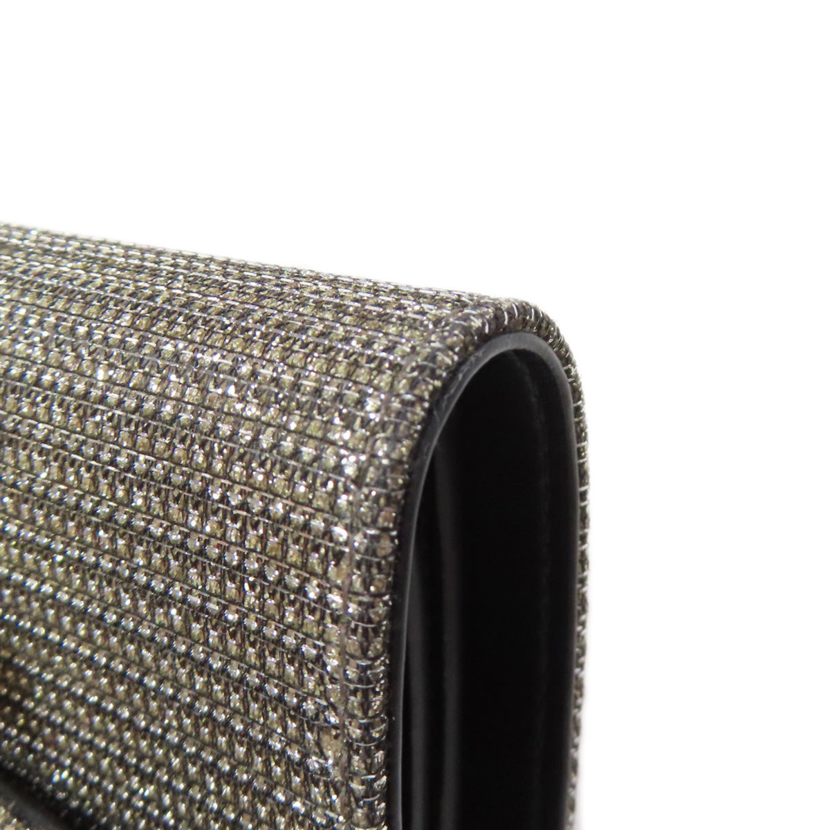 CELINE Bifold Wallet canvas Silver Triomphe Lame