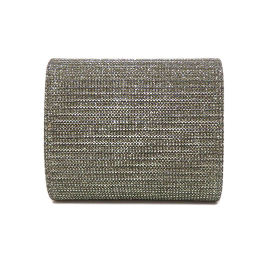 CELINE Bifold Wallet canvas Silver Triomphe Lame