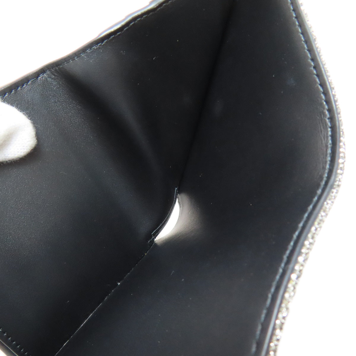 CELINE Bifold Wallet canvas Silver Triomphe Lame