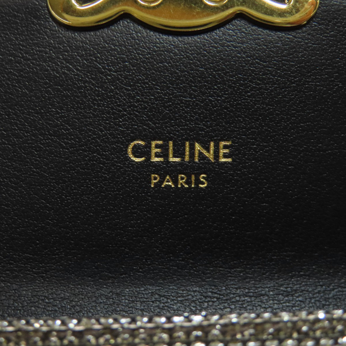 CELINE Bifold Wallet canvas Silver Triomphe Lame
