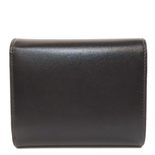 CELINE Bifold Wallet leather black Triomphe