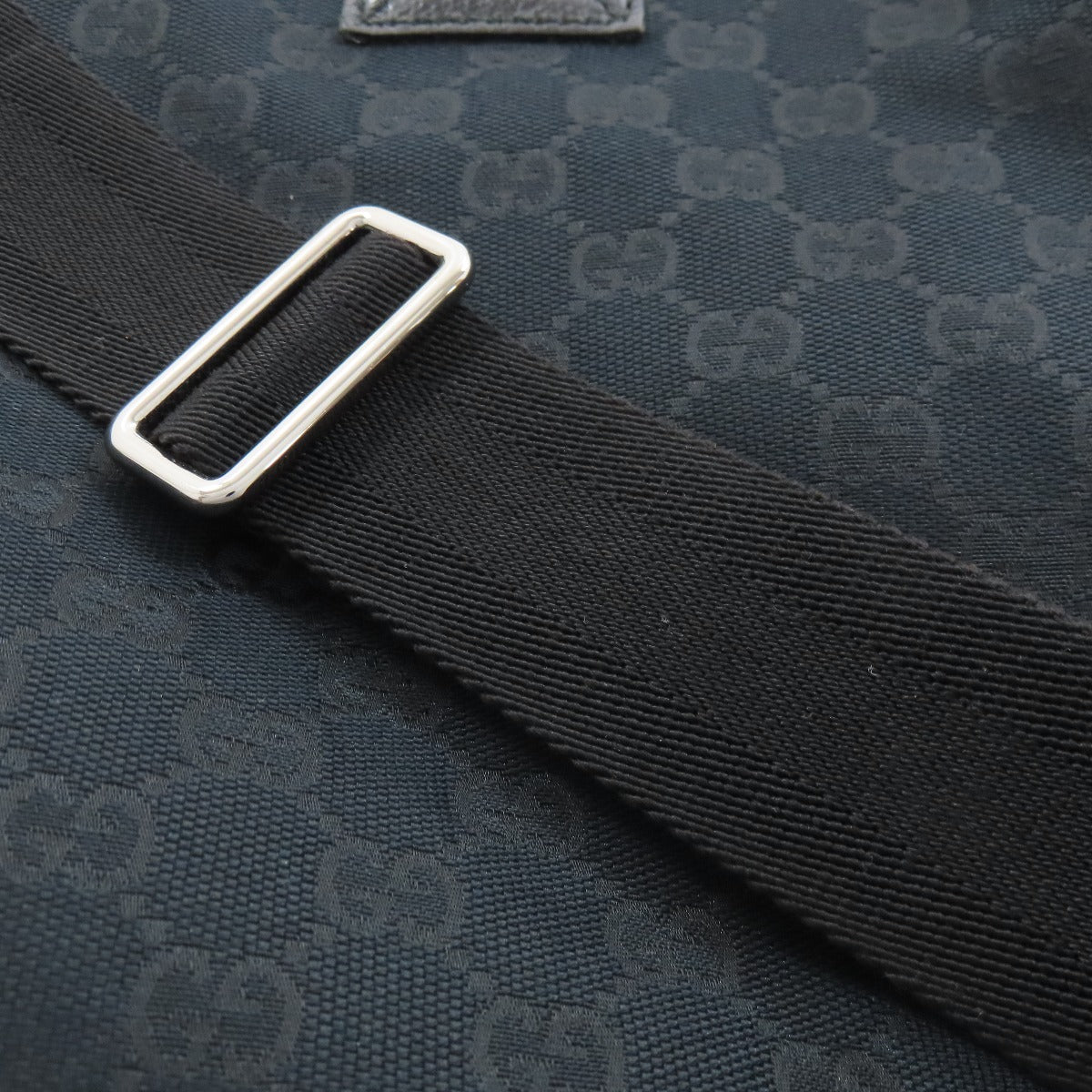 GUCCI Tote Bag 256099 canvas black GG canvas sherry line Women Used Authentic