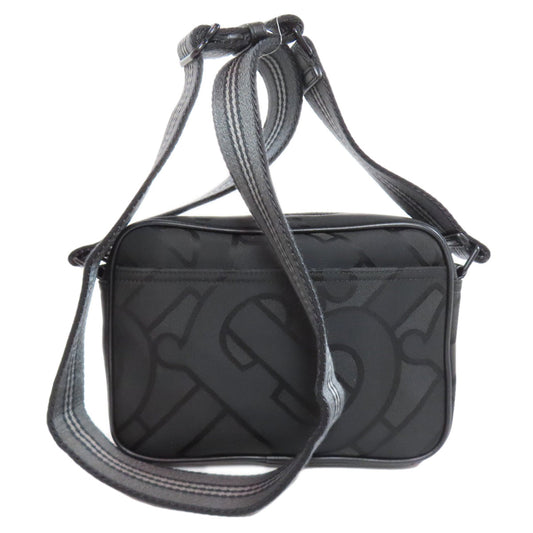 BURBERRY Shoulder Bag Nylon black B logo total pattern Women Used Authentic