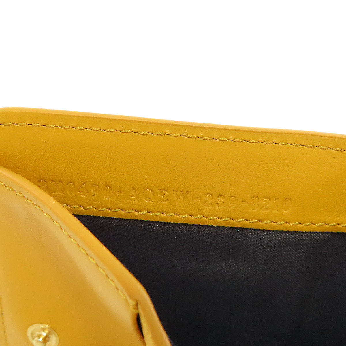 FENDI Bifold Wallet leather yellow FF Cube Women Used Authentic