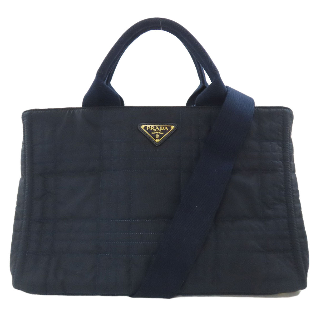 PRADA Tote Bag BN1877 Nylon Navy Canapa 2WAY