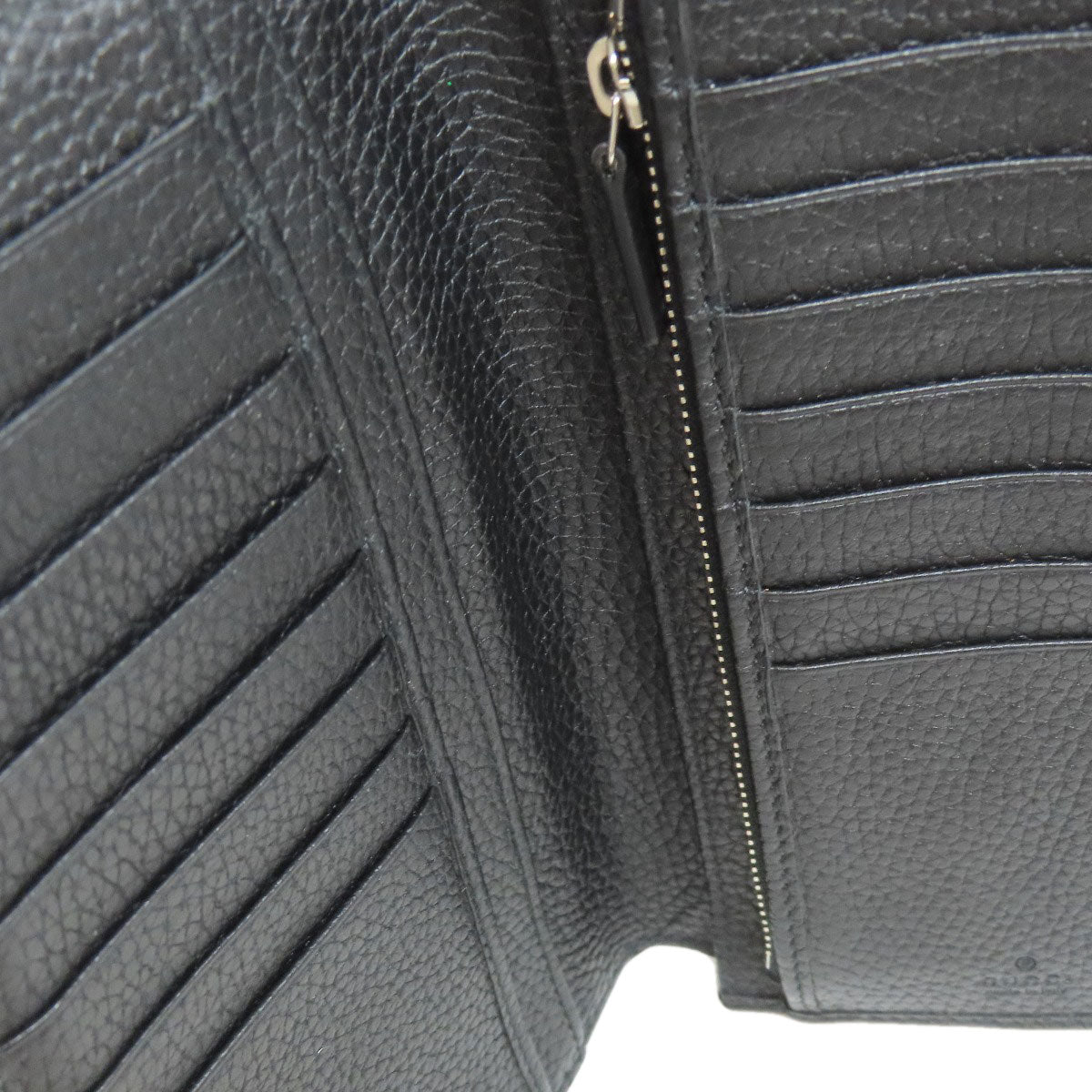 GUCCI Long Wallet Purse 795296 leather black logo mens Used Authentic