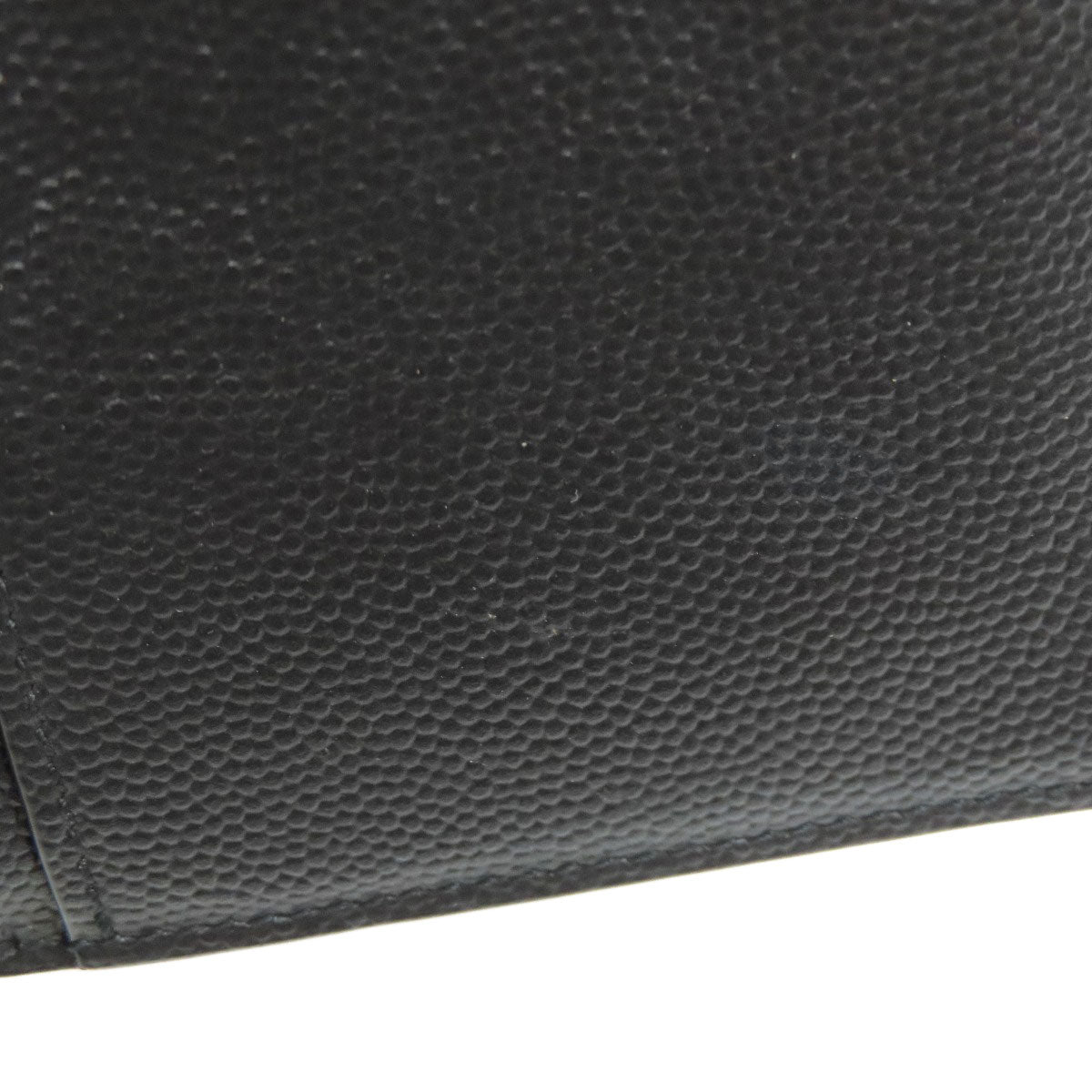 SAINT LAURENT Long Wallet Purse leather black Simple design mens Used Authentic