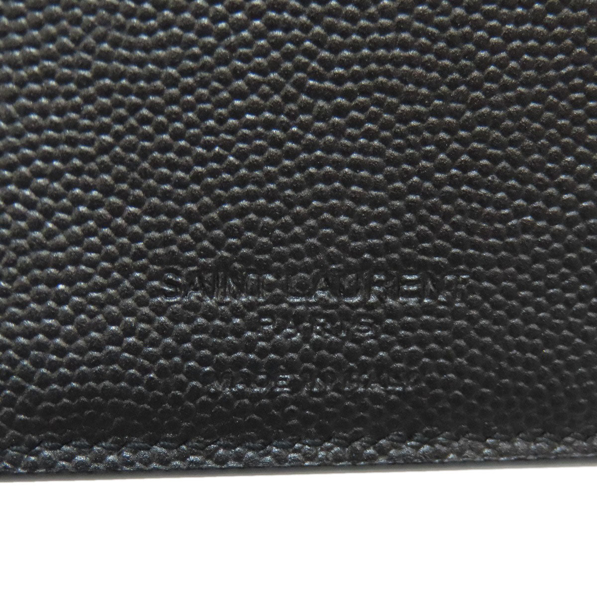 SAINT LAURENT Long Wallet Purse leather black Simple design mens Used Authentic