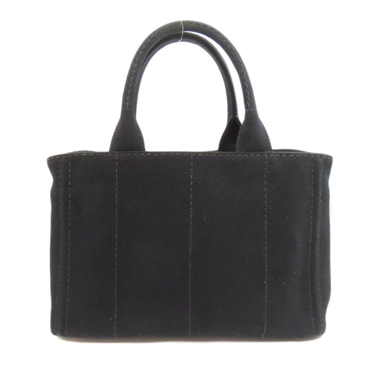 PRADA Handbag canvas black Canapa 2WAY Women Used Authentic