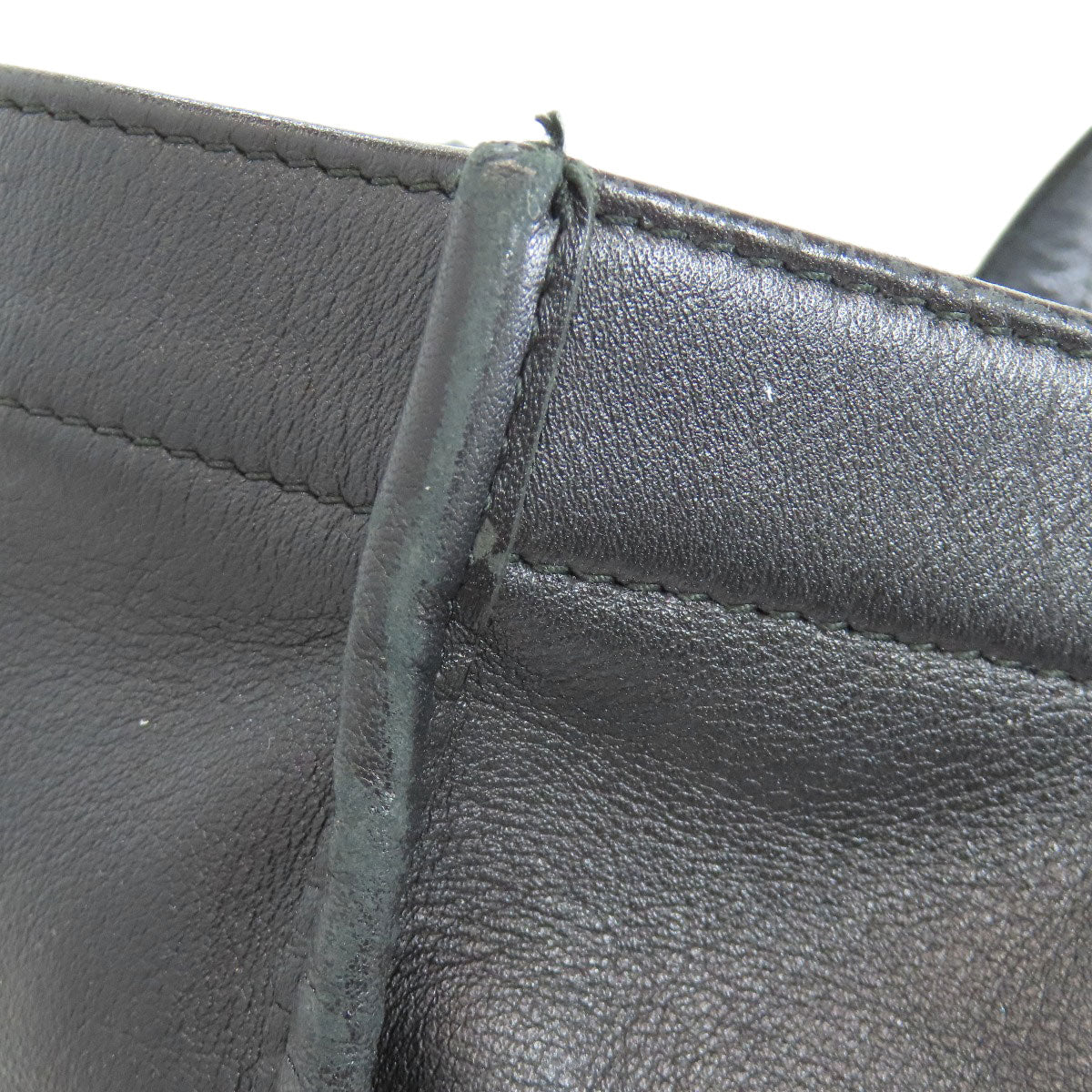 BALENCIAGA Tote Bag 541842 leather black logo shopper tote Women Used Authentic