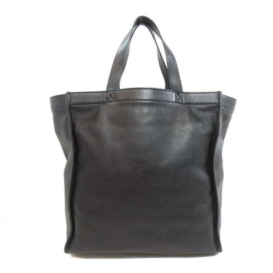 BALENCIAGA Tote Bag 541842 leather black logo shopper tote Women Used Authentic