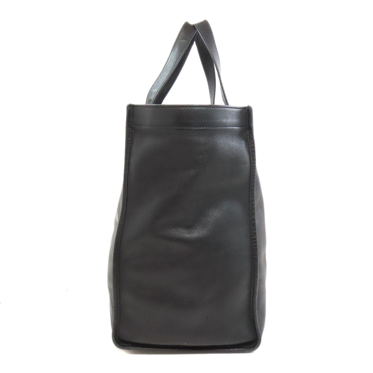BALENCIAGA Tote Bag 541842 leather black logo shopper tote Women Used Authentic