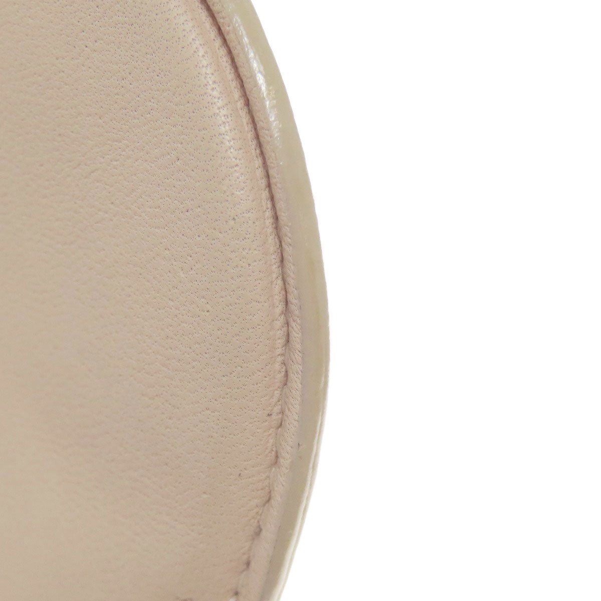LOEWE Coin case Calfskin beige Anagram Round Shape Women Used Authentic