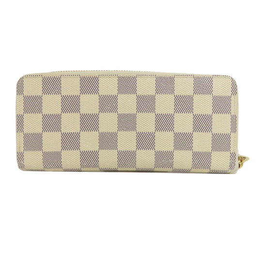 LOUIS VUITTON Long Wallet Purse N61210 Damier canvas white Portefeuille Clemence Women Used Authentic